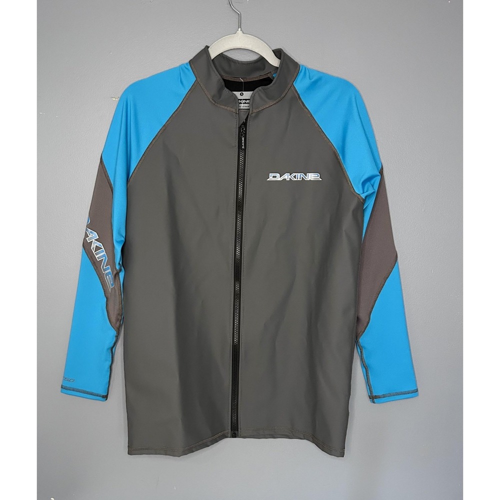 Dakine Furnace L/S Front Zip Rash Guard Surf Jacket Men's S Gunmetal Blue UPF 50
